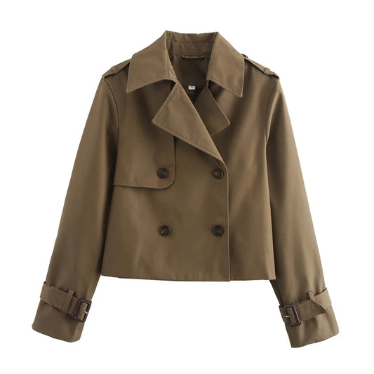 Ladies Chic Cropped Trench Jacket