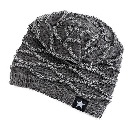 Winter Fur-Lined Slouchy Star Beanie