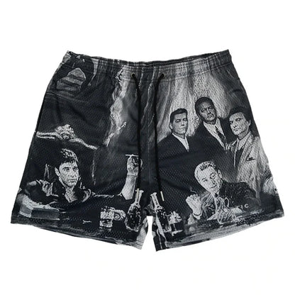 'Rose Design' Embroidery Fitness Shorts