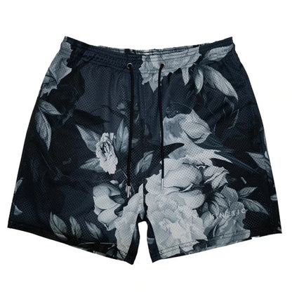 'Rose Design' Embroidery Fitness Shorts