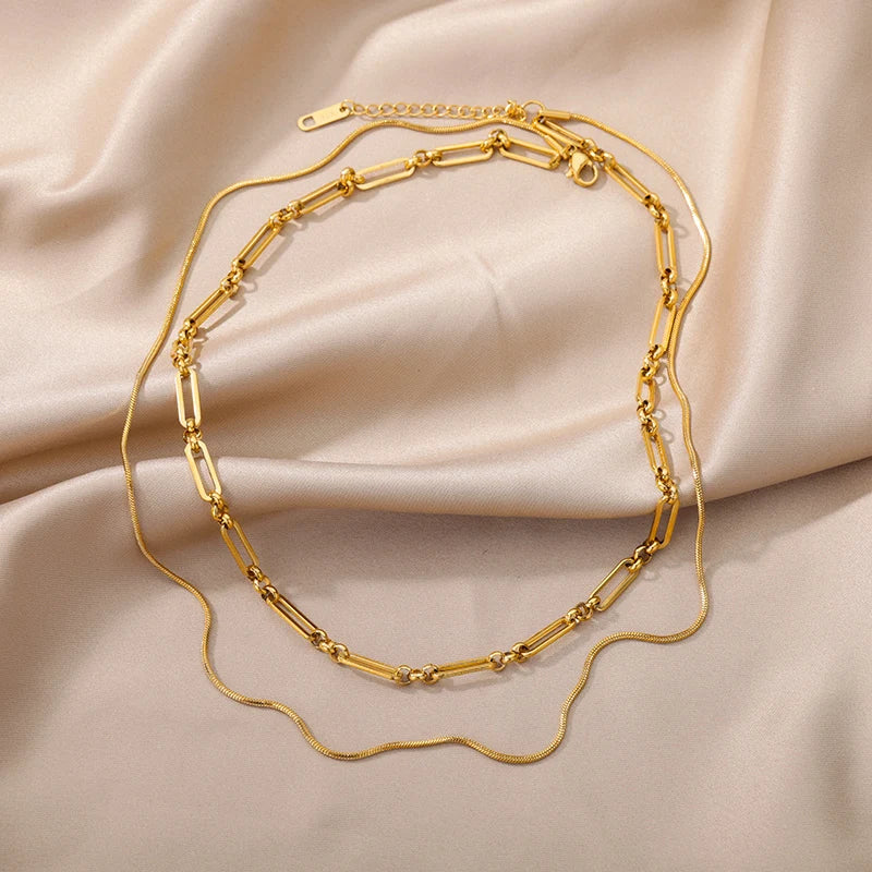 315L Gold Heart Layered Necklace