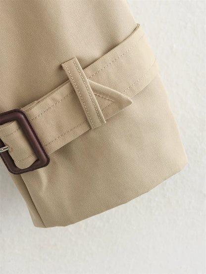 Ladies Chic Cropped Trench Jacket