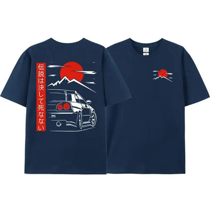 Japanese Style JDM R34 Back-Print Oversized Tee