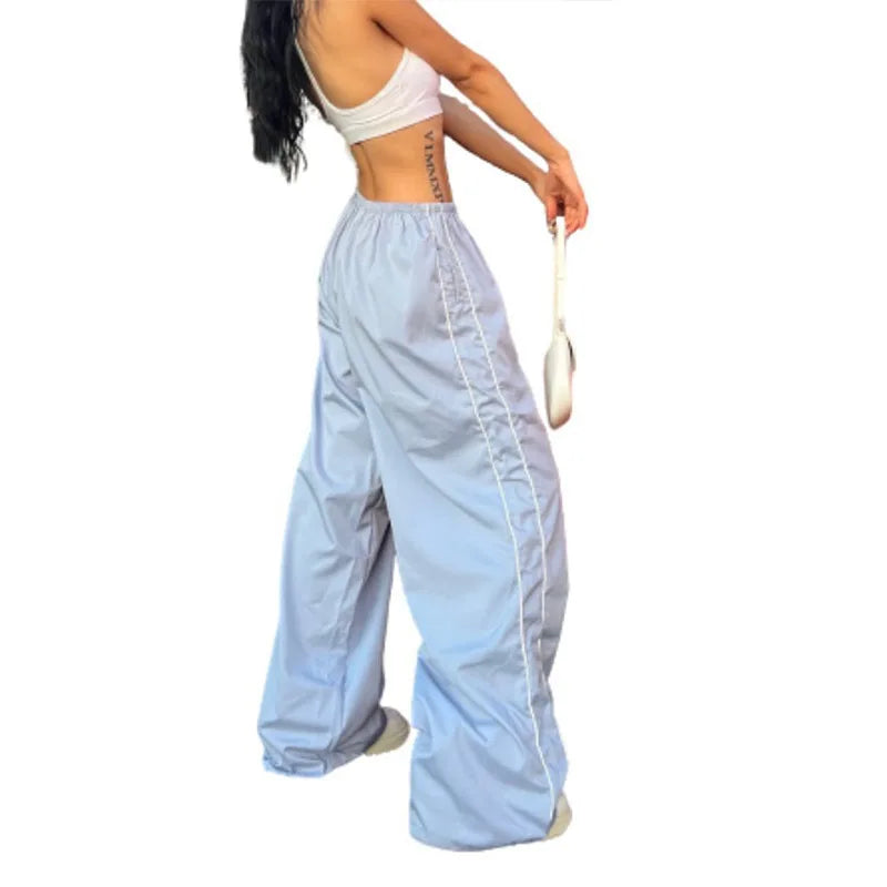 Y2K Drawstring Cargo Parachute Pants