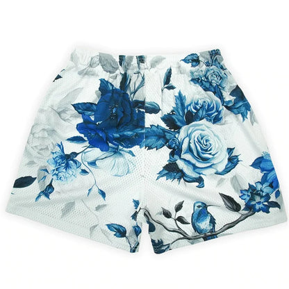 'Rose Design' Embroidery Fitness Shorts