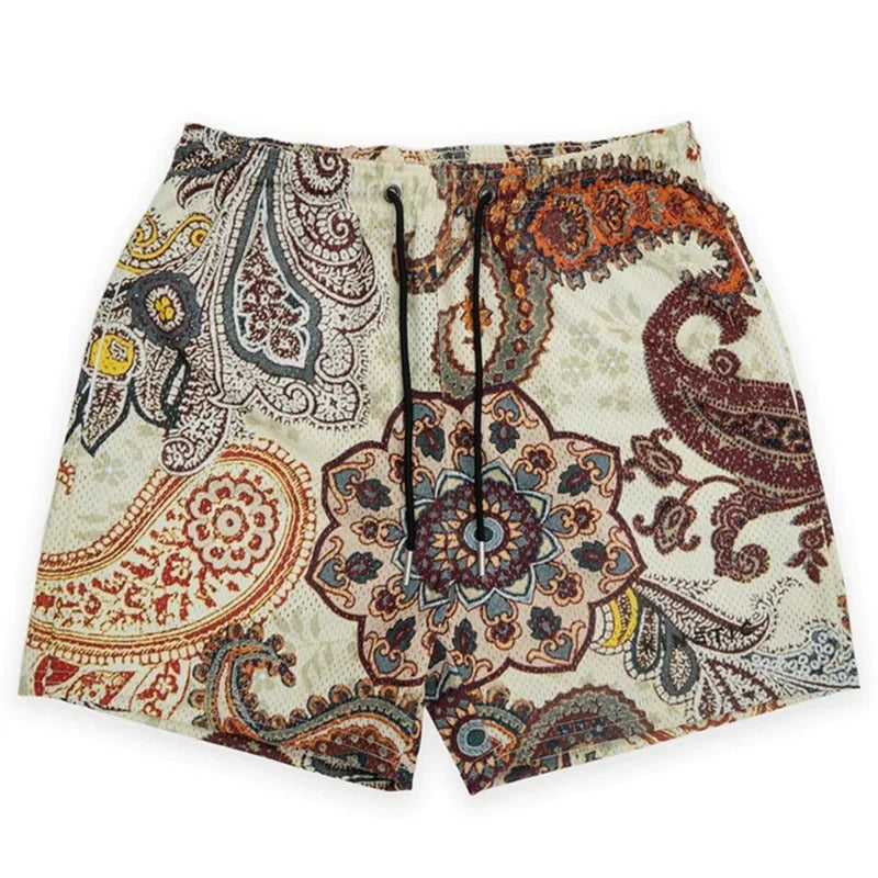 'Rose Design' Embroidery Fitness Shorts