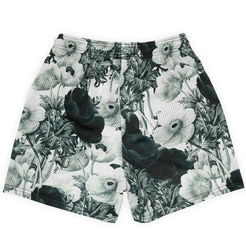 'Rose Design' Embroidery Fitness Shorts