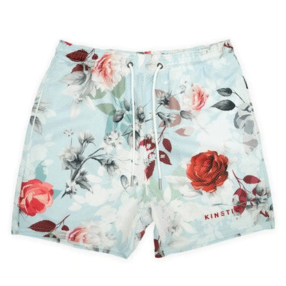 'Rose Design' Embroidery Fitness Shorts