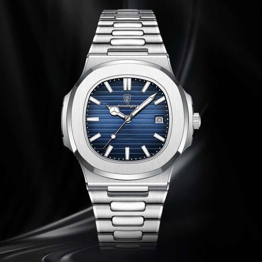 Square Stainless Steel Quartz Watch