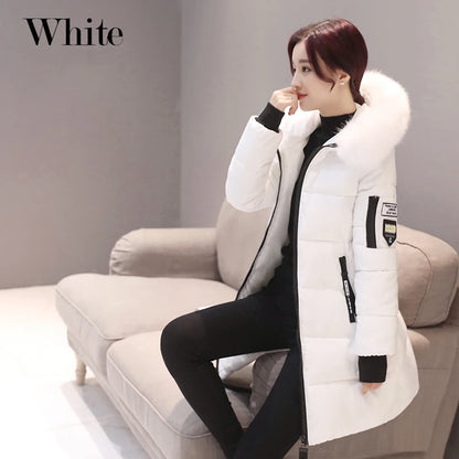 Elegant Women's Fur Collar Winter Parka